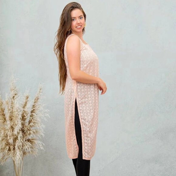 Peach Kurta with Chikankari Work | Muvvas Boutique - Picture 4 of 4